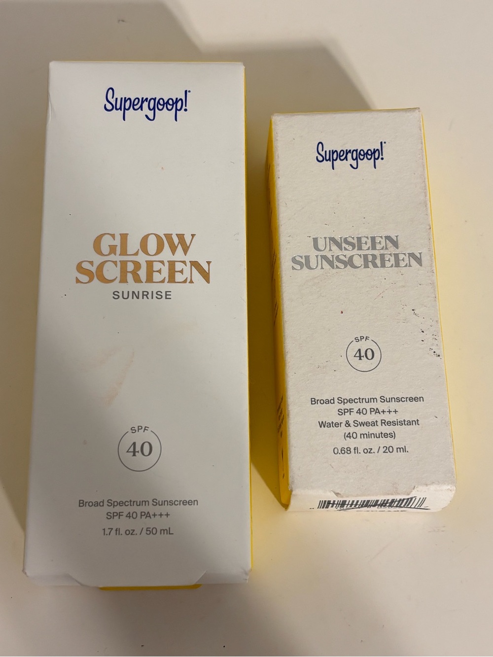 Supergoop! Glow Screen Sunrise & Unseen Sunscreen Duo White/Yellow